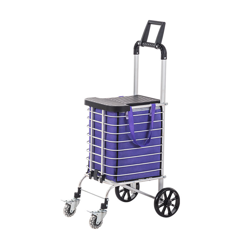 Carrito de compras plegable de aleación de aluminio de 4 ruedas con bolsa